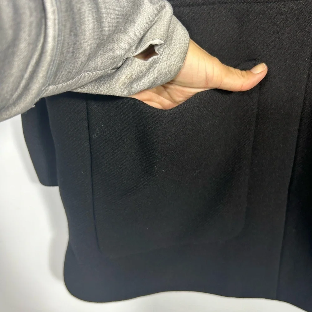 Madewell Estate Cocoon Coat in Insuluxe Fabric Size XXL Black